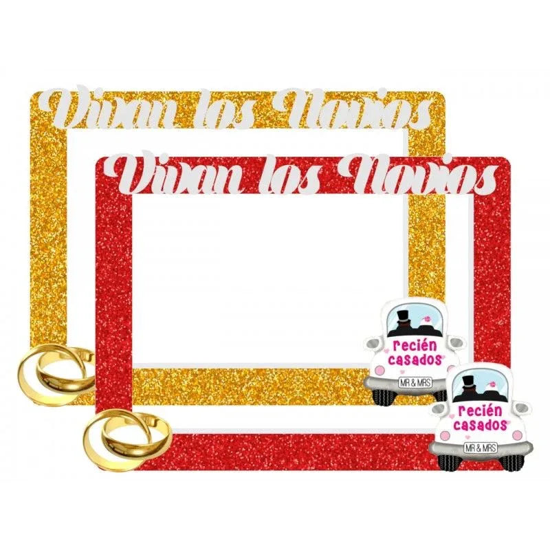PHOTOCALL DE BODA CON PURPURINA (120 X 90 CM.) - yupiparty