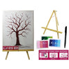 LIENZO ÁRBOL DE LAS HUELLAS CON CABALLETE, PINTURAS Y BOLÍGRAFO PARA FIRMAS. COLOR DE LA TINTA ROSA - yupiparty