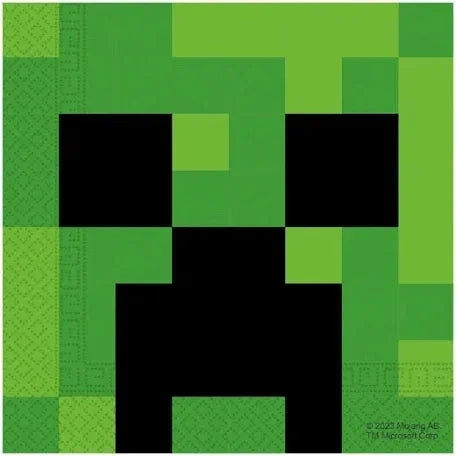 Servilletas Minecraft 33cm - Pack 20 Unidades - Licencia Oficial - yupiparty