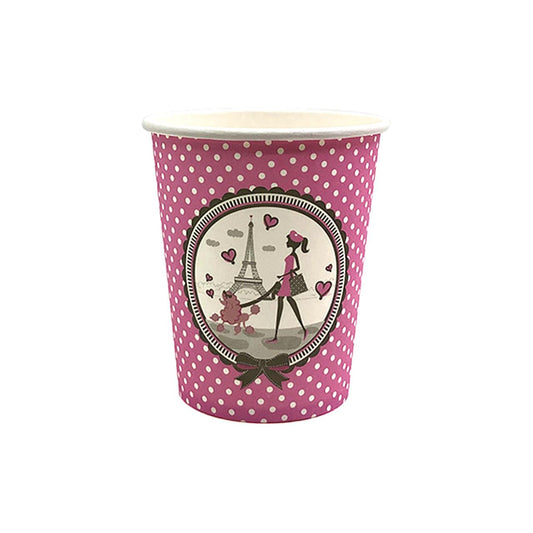 VASOS CARTON 250ML PARIS PARTY 12PCS