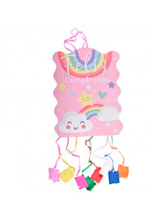 PIÑATA  FELIZ CUMP 37X47CM ARCO IRIS