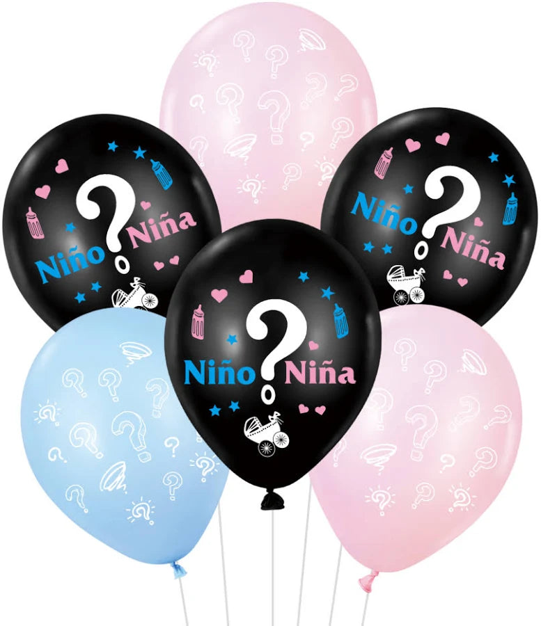GLOBOS LATEX GENDER REVEAL 6PCS 2.8G