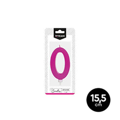 VELA METALIZADA ROSA 0 - yupiparty