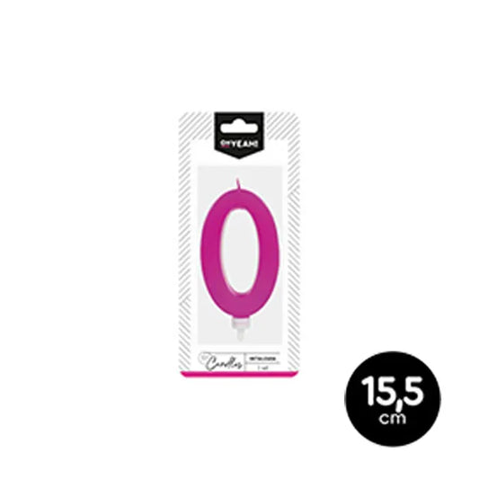VELA METALIZADA ROSA 0 - yupiparty