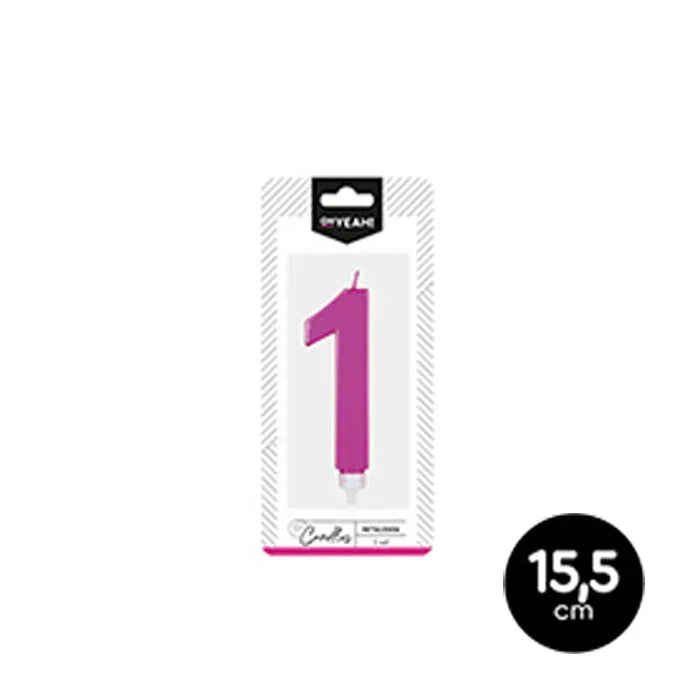 VELA METALIZADA ROSA 1 - yupiparty