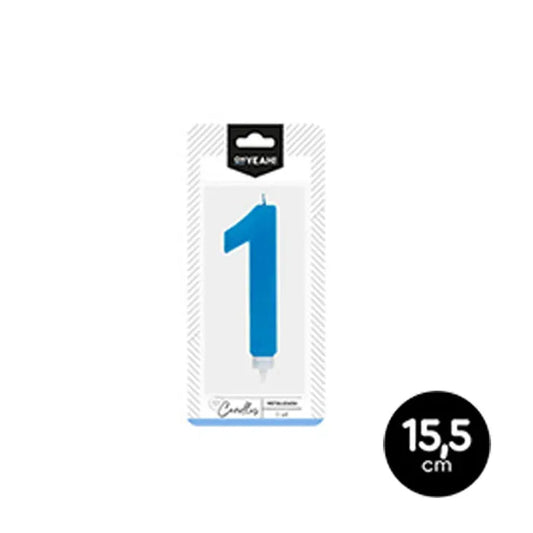 VELA METALIZADA AZUL 1 - yupiparty
