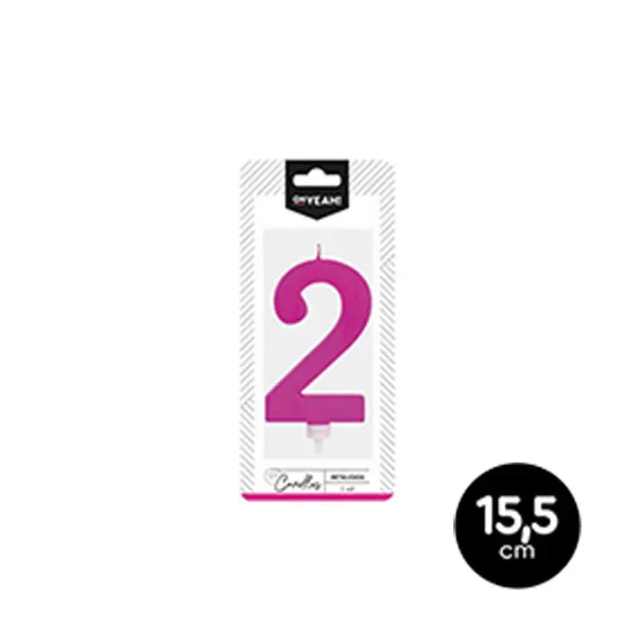 VELA METALIZADA ROSA 2 - yupiparty