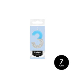 VELA BICOLOR AZUL N 3 - yupiparty