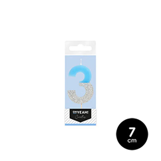 VELA BICOLOR AZUL N 3 - yupiparty