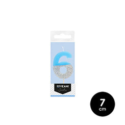 VELA BICOLOR AZUL N 6 - yupiparty