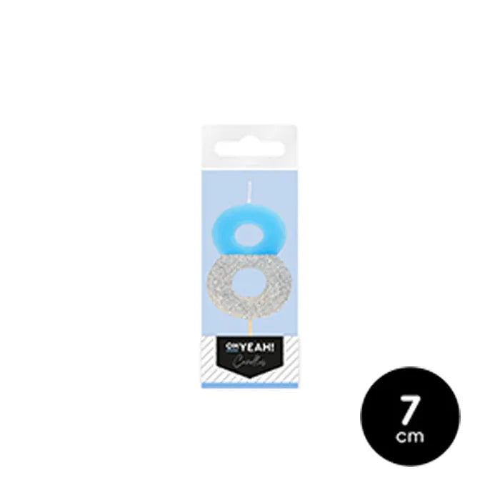 VELA BICOLOR AZUL N 8 - yupiparty